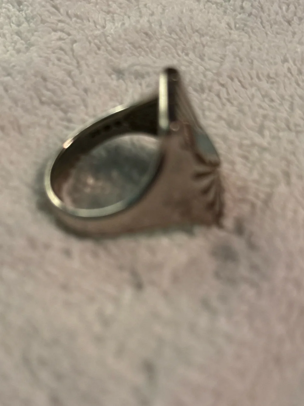 Sterling Silver Turquoise Inlay lightning bolt Ring